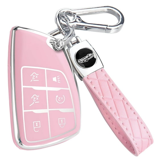 Key Fob Cover for Chevy GMC with Keychain, Tahoe Suburban Equinox Traverse Yukon Denali Terrain Buick Envision Premium Soft TPU Case (6 Buttons