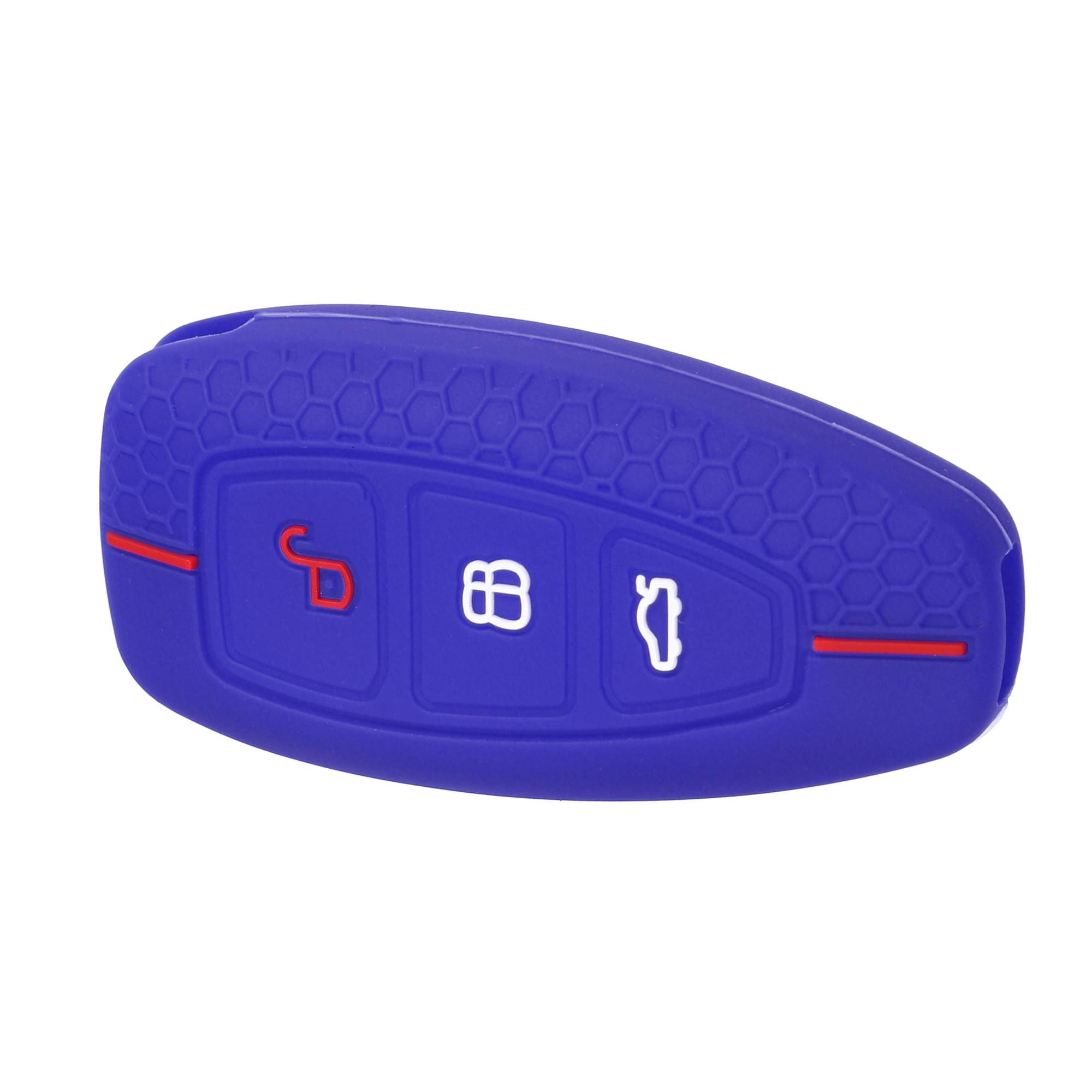 Key Fob Cover for Ford 3 Button Car Key Soft Silicone Blue Remote Keyless Smart Key Fob Case Protection