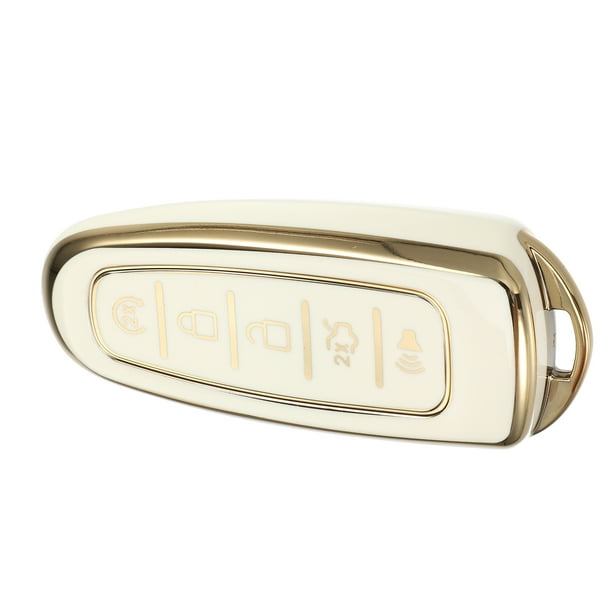 Key Fob Cover for Ford CMax Escape 5 Buttons TPU White Remote Keyless