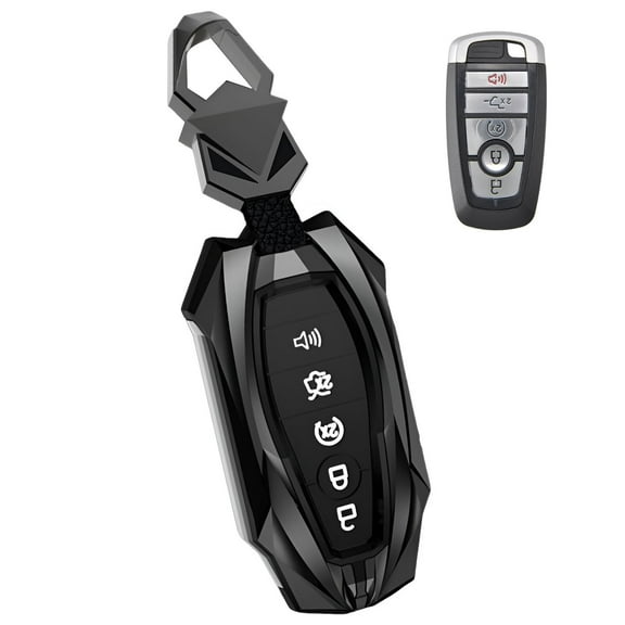 Key Fob Cover for Ford key Case Protector Metal Keychain Compatible for Bronco F150 Explorer Escape Mustang Mach E Truck King Ranch Key Holder