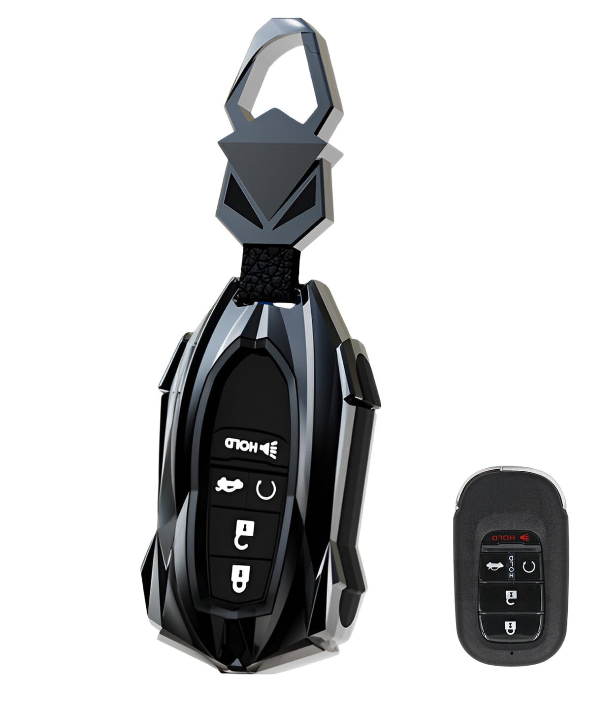 Key Fob Cover for Honda key Case Protector Metal Keychain Compatible for CRV Civic Accord Pilot HRV 2024 2023 2022 Key Holder Keychain