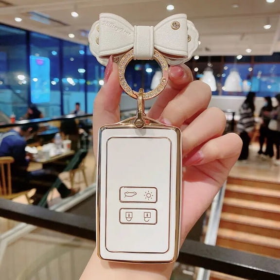 Key Fob Cover for Renault Kadjar Koleos Clio Scenic Megane Duster Sandero Captur Twingo Key Case with Bling Keychains