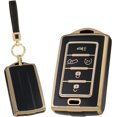 thumbnail image 1 of Key Fob Cover with Keychain TPU Car Key Case for Jeep Grand Cherokee Wagoneer L 2021-2023 Green Accessory,5 Button-Black, 1 of 7