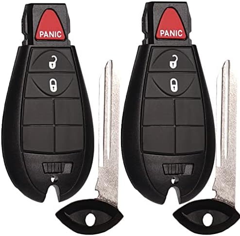 2X Replacement Key Fob Insert Blades - Compatible With RAM, Chrysler, Dodge, Jeep, VW (2008-2021 Models)