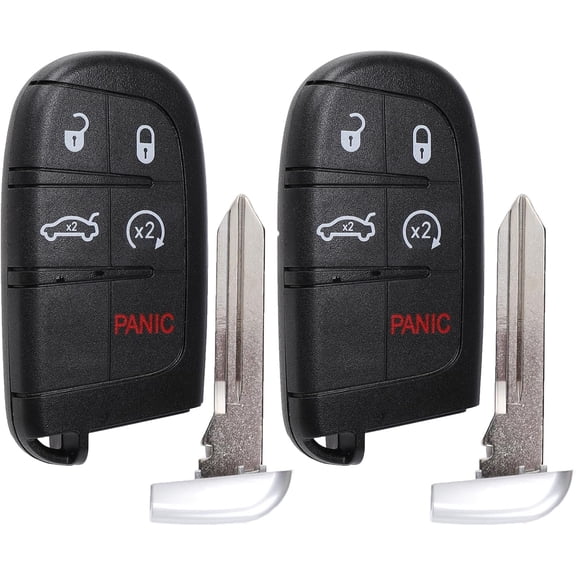 Key Fob Fits for 2014-2022 Jeep Grand Cherokee 2014 2015 2016 2017 2018 2019 2020 2021 2022, Car Keyless Entry Remote Control Push Start Proximity Smart Key, M3N-40821302, 68143505, Pack of 2