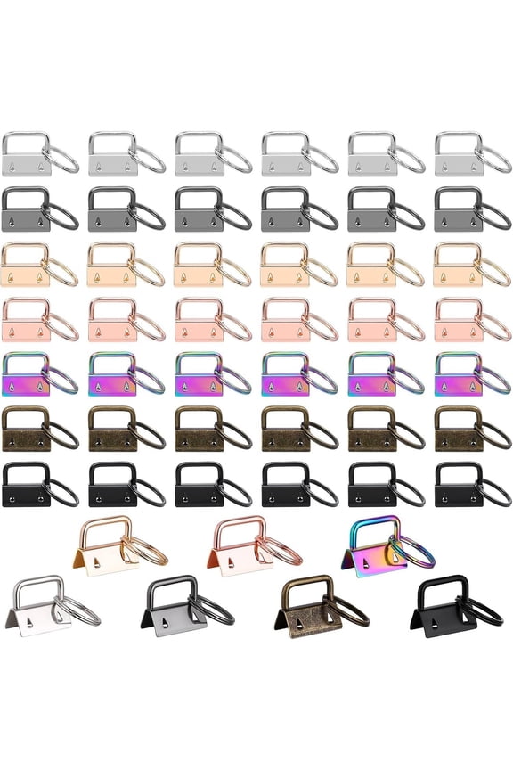 Key Fob Hardware 42PCS 1 Inch Lanyard Keychain Hardware with Key Fob Pliers Tool for Keychain and Wristlet Clamp Hardware Supplies - Home Improvement