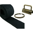 Key Fob Hardware and Cotton bing Combo Black (5 Yards/10 Key Fobs