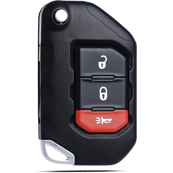 Key Fob Keyless Entry Fits for Jeep Wrangler Gladiator 2018 2019 2020 2021 2022 2023 Remote Control Flip Key Replacement 3 Button FCC ID:OHT1130261 68384452