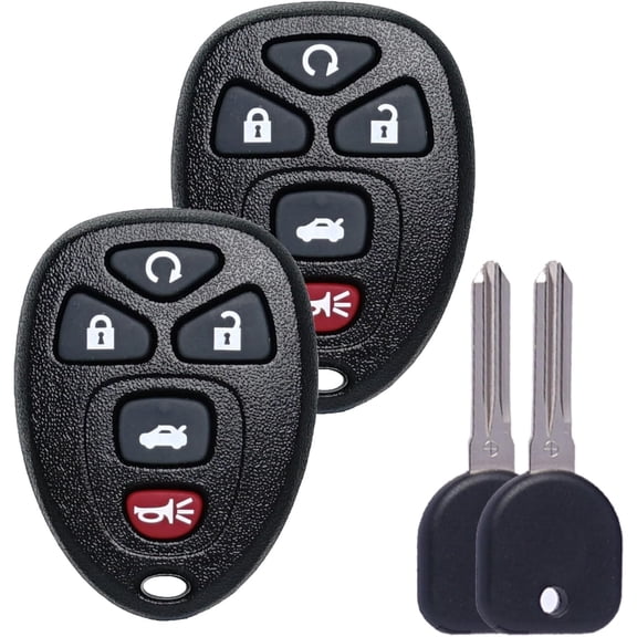 Key Fob Keyless Entry Ignition Key Fits for Chevy Impala Buick Lucerne Cadillac DTS 2006 2007 2008 2009 2010 2011 2012 2013 / Monte Carlo Remote Control Replacement