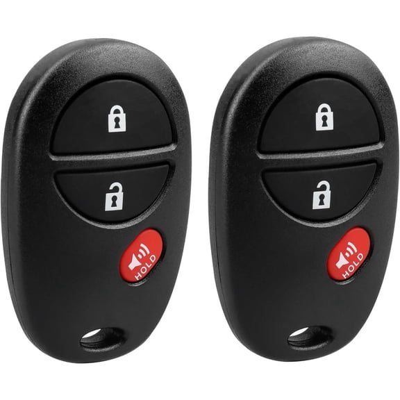 Key Fob, Keyless Entry Remote 2008-2014 Toyota Highlander, 2008-2016 Sequoia, 2004-2016 Sienna, 2005-2016 Tacoma, 2007-2016 Tundra, Key Fob Replacement GQ43VT20T, DIY Programming, 2 Pack