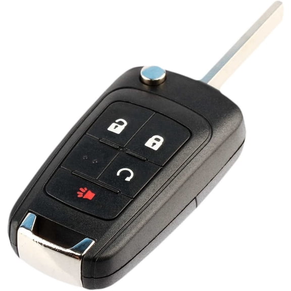 Key Fob Keyless Entry Remote Flip Shell Case & Pad fits Chevy 2010-2017 Equinox / 2012-2017 Sonic / 2015-2017 Trax/GMC 2010-2017 Terrain