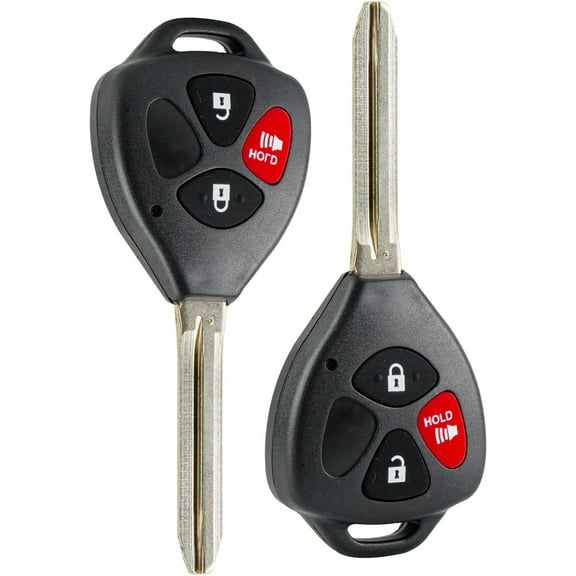 Key Fob Keyless Entry Remote Replacement for Toyota - Compatible with for 2006-2010 Rav4 2007-2012 Yaris- 3 Buttons with 4D67 CHIP Remote Control - Fob for HYQ12BBY (2 Pack)