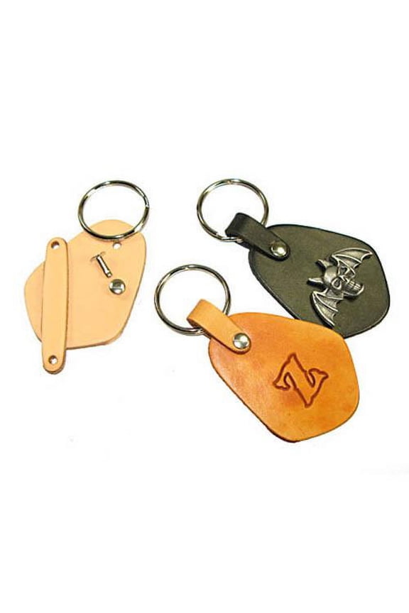 Key Fob Kit - Vegetable Tanned Tooling Leather with Key Ring and Rivet