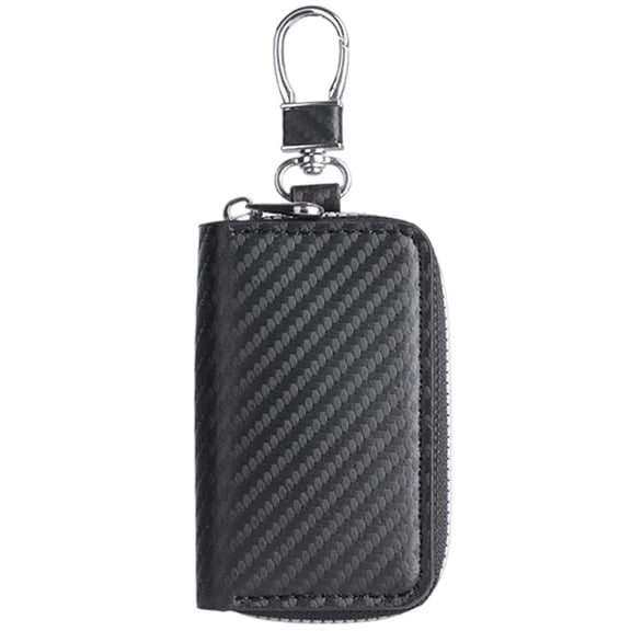 Key Fob Protector Box, Carbon Fiber Car Key Shielding Bag for RFID Signal Blockingr, Anti-Theft Auto Key Holder with Zipper, Universal Key Fob Protector for Men Women