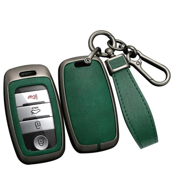 Key Fob Protector Fit for Kia Key Remote ,Smart Remote Car Key Case Fit for Kia,Metal and Leather Key Cover for Forte Koup NIRO Optima Rio Sorento Soul