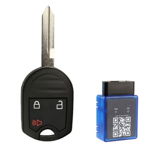 Key Fob Remote 3-Button Replacement for 2001-2018 Ford Edge Escape Expedition E Series Mercury Monterey Mariner (CWTWB1U793) with a Single Use OBD DIY Self Programmer Key Fob Remote Programming Tool