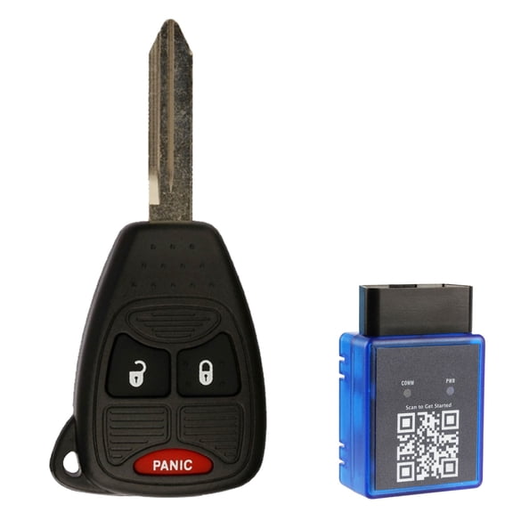 Key Fob Remote 3-Button Replacement for 2005-2016 Chrysler Dodge Jeep (OHT692427AA) with Single Use OBD DIY Self Programmer Key Fob Remote Programming Tool