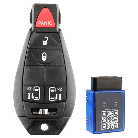 Key Fob Remote 5-Button Replacement for 2008-2017 Chrysler Dodge Volkswagen (M3N5WY783X, IYZ-C01C) with a Single Use OBD DIY Self Programmer Key Fob Remote Programming Tool