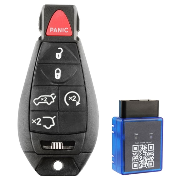 Key Fob Remote 6-Button Replacement for 2008-2013 Jeep Commander Grand Cherokee (M3N5WY783X, IYZ-C01C, 9b Fobik) with a Single Use OBD DIY Self Programmer Key Fob Remote Programming Tool