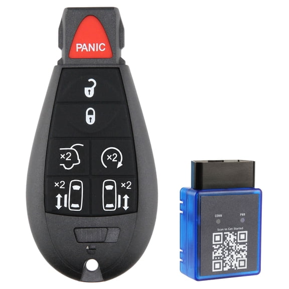 Key Fob Remote 7-Button Replacement for 2008-2018 Chrysler Dodge Volkswagen (M3N5WY783X, IYZ-C01C) with a Single Use OBD DIY Self Programmer Key Fob Remote Programming Tool