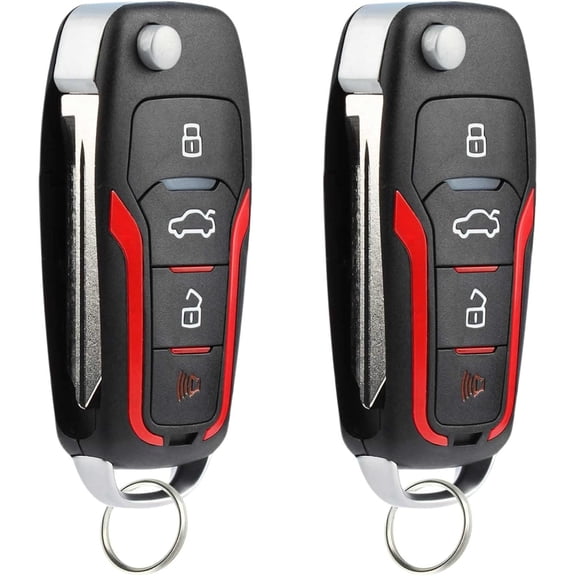Key Fob Remote Replacement for 1998 1999 2000 2001 2002 2003 2004 2005 2006 2007 2008 2009 2010 2011 2012 2013 2014 Ford Lincoln 4-Button Flip Key CWTWB1U345 Programming Guide Included 2Pack
