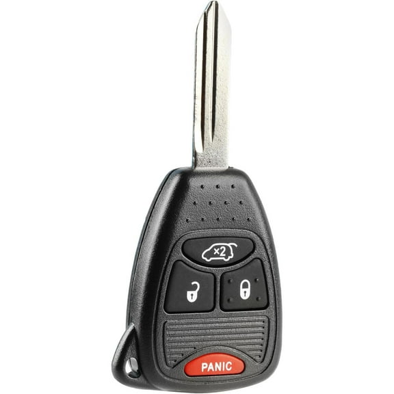 Key Fob Remote Replacement for 2004 2005 2006 2007 2008 2009 2010 2011 2012 2013 2014 2015 2016 Chrysler Jeep 4-Button Remote Head Key - Programming Guide Included