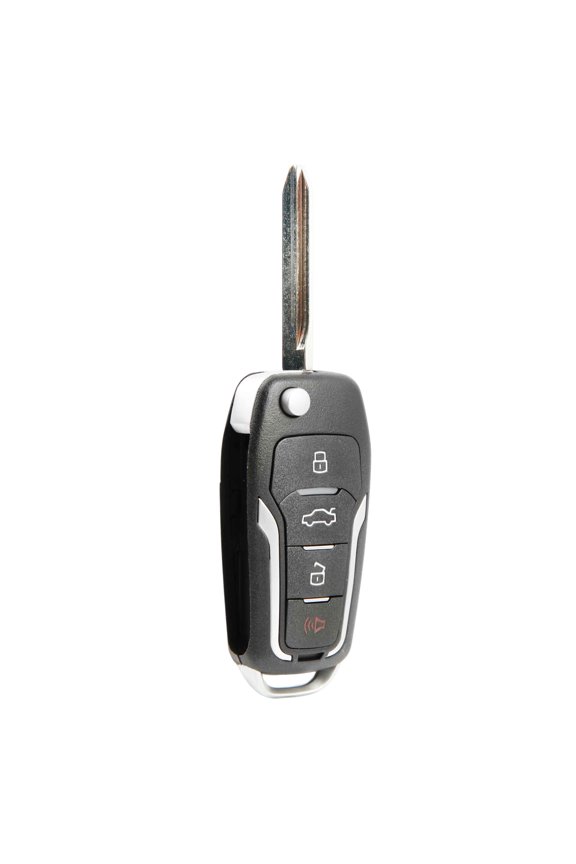 Key Fob Remote Replacement Flip 4-Button for 2013-2018 Ford C-Max Escape F150 Focus Transit Connect (OUCD6000022, 80 Bit)