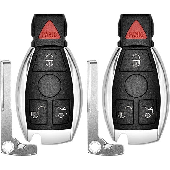 Key Fob Replacement for 1997-2014 Mercedes Benz C CL E GL ML R S Class/ 97-14 Sprinter 300 SL Series Car Keyless Entry Remote Control, IYZ3312 IYZDC, 4 Buttons, 2Pcs
