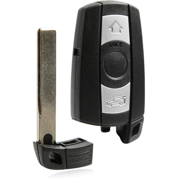 Key Fob Replacement Keyless Entry Remote for 2004 2005 2006 2007 2008 2009 2010 2011 2012 2013 2014 2015 BMW 1 3 5 6 7 Series M X Z 3-Button Smart Key (KR55WK49147, 66120397727)