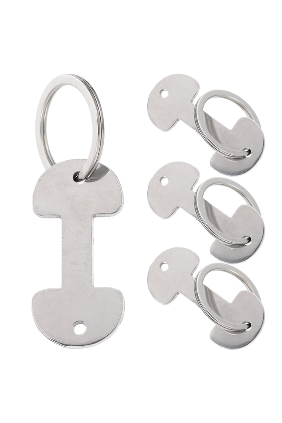 Key Fob Rings 4 Pcs Portable Trolley Remover Cart Token Zinc Alloy Man Shopping