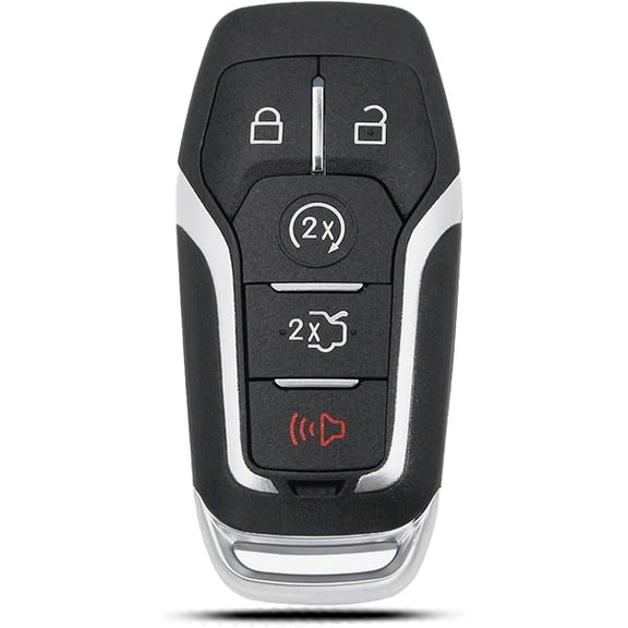 Key Fob Shell Case Replacement Fits for Ford Mustang Fusion Edge Explorer F150 F250 F350 Lincoln MKZ MKX MKC 2014-2017 Keyless Entry Remote Control 5 Button Pad Cover M3N-A2C31243300