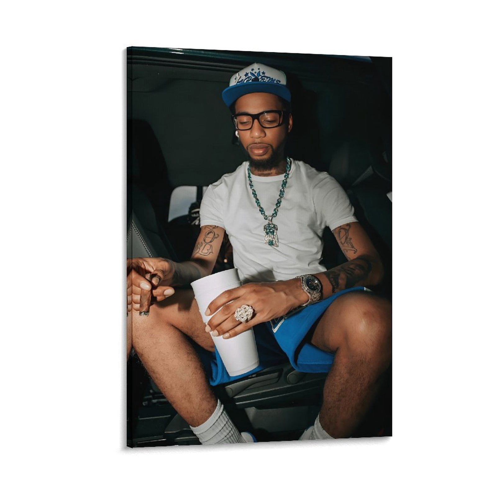 Coll Poster Drawing Key Glock Art Rapper Boy Cool Poster Art Poster Canvas Painting Decor ...