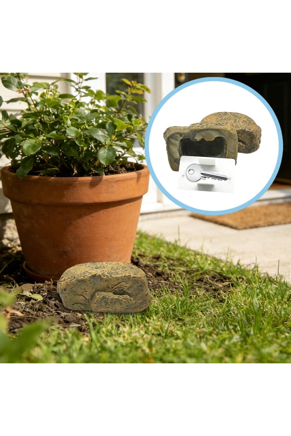 Key Hider Outdoor, Fake Rock Key Holder with Hidden Compartment, Discreet Spare Key Storage Box for Garden Yard Landscaping, Weather-Resistant Camouflage Key Safe for House Car Keys