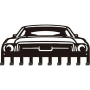 NOBRAND Key Holder Car Theme Wall Mounted Key Hooks for Wall Decorative with 10 Hooks Black Metal Key Organizer Rack Hanger for Entryway Front Door Hallway Office Man Cave Decor