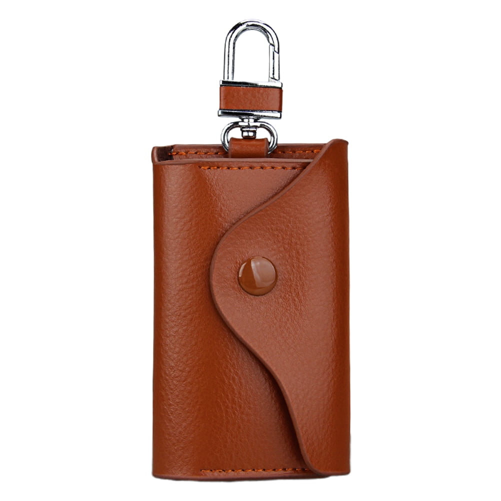 Key Holder Card Car Case Leather Wallet Purse Hook Hanging Pouch - Main Image