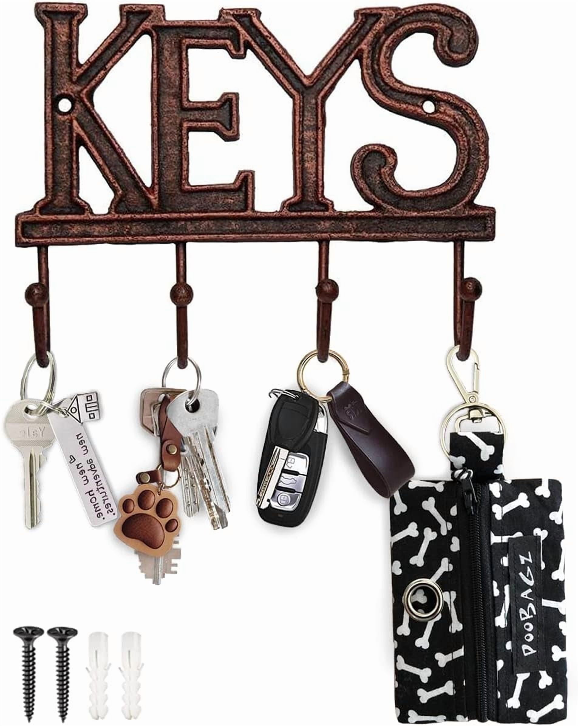Comfify Wall Mounted Key Holder – Decorative Farmhouse Rustic Cast Iron ...