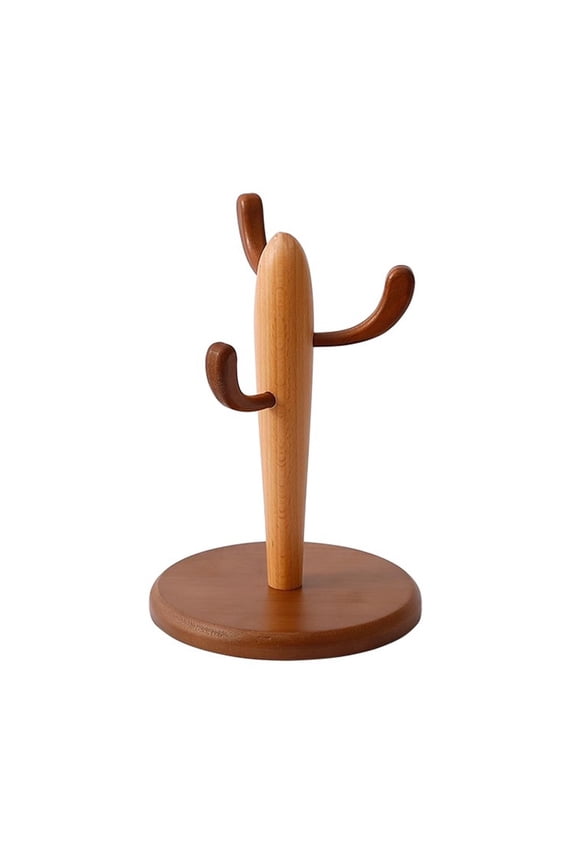 Key Holder Shelf Organizer Solid Wood Key Hangers, Key Tray Entryway Cactus Style Jewelry Dish Tray Multifunctional Home Decoration Porch Ornaments Jewelry Holder Stand