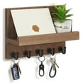 thumbnail image 1 of Key Holder for Wall, Dinosam Mail Organizer Wall Mount with 5 Key Hook and Mail Holder, Designer Key Rack Suitable for Entryway, Hallway, Bedroom, Living Room and Office,Light Brown, 1 of 7