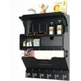thumbnail image 1 of Wall Mail Organizer with Storage Drawer and 6 Hooks, Easy Install Key Rack for Entryway and Home Decor, Luxury Black, 1 of 6