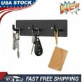 thumbnail image 1 of Key Holder Wall Mount Black Metal Key Hanger Self Adhesive Key Rail With 3 Key, 1 of 6