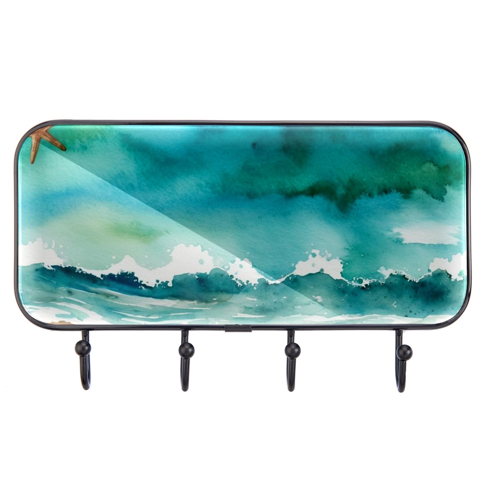 Key Holder for Wall, 4 Hooks for Wall Decorative Hanging Organizer