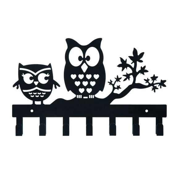 Key Holder for Wall with 7 Hooks, Vintage Metal Key Hanger and Organizer, Black Decorative Wall Hook for Home Entryway, Kitchen, Office