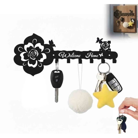 Key Hook Rack, Rack to hang keys, Decorative Wall Mount Key Holder with Hooks for Keys, Small Accessories, and More, Perfect for Home, Office, and Gift Use