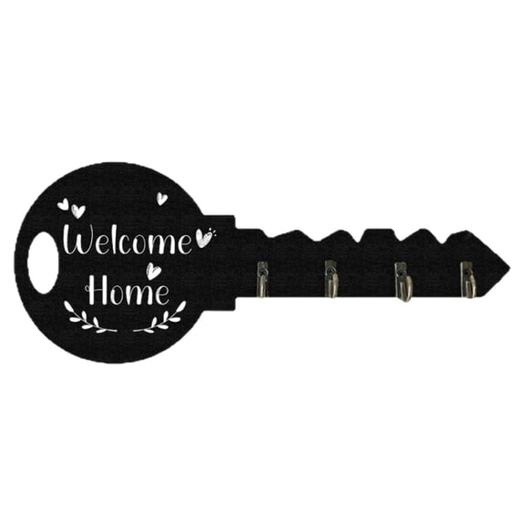 Key Hook Wall Mounted Rack Organizer Heavy Duty Wood Construction for Hats Bags Scarves and Keys