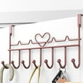 thumbnail image 1 of Key Hooks for Door Key Hanger Wall Mount Key Hook with Shelf Decorative Key and Mail Holder with Shelf Has Large Hooks for Bags Key and Mail Holder for Door (Rose Gold), 1 of 6
