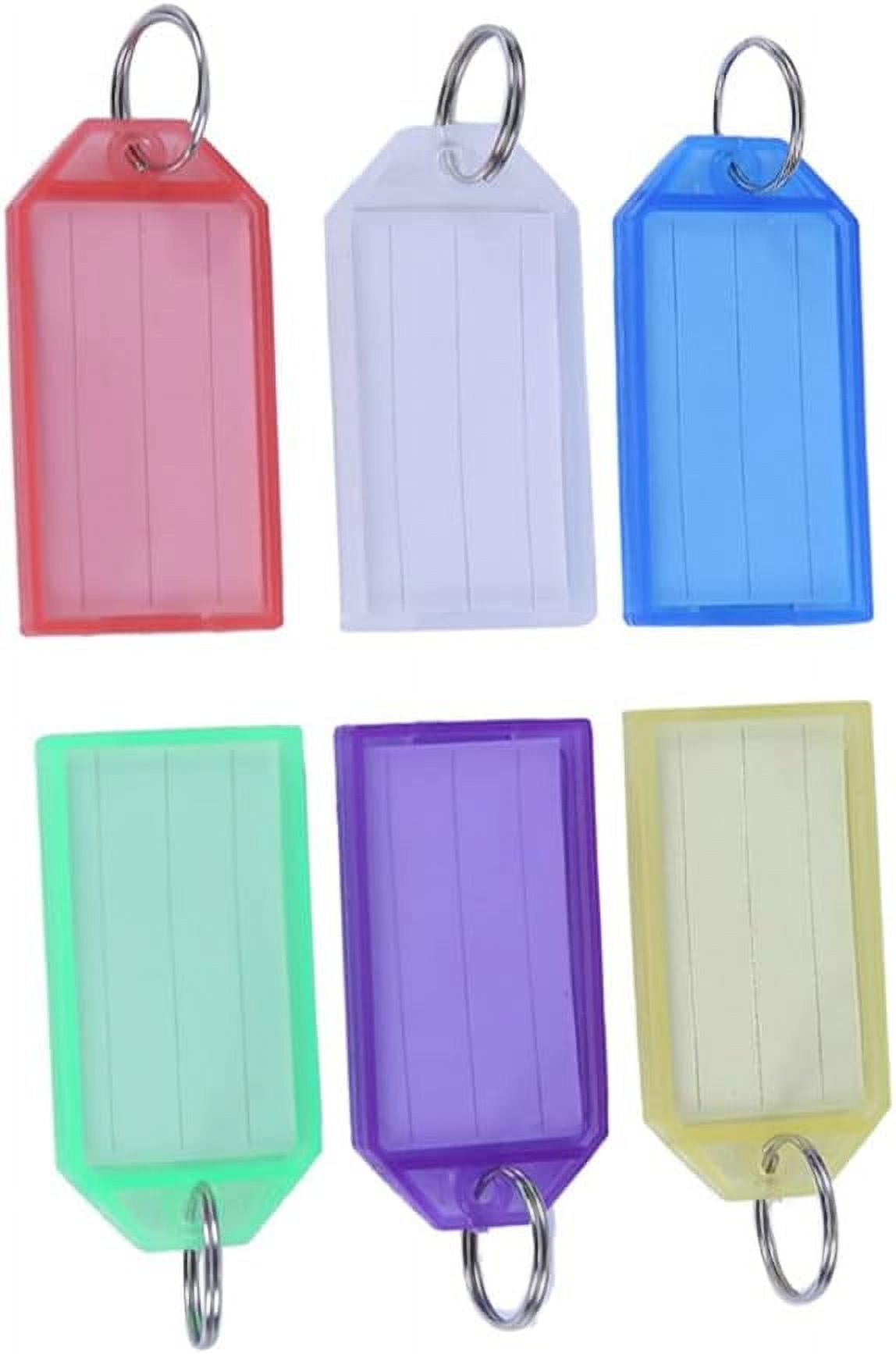 Key Identifier Colored Tabs 60pcs Key Tags with Labels with Ring Tough Key Fobs Label Window