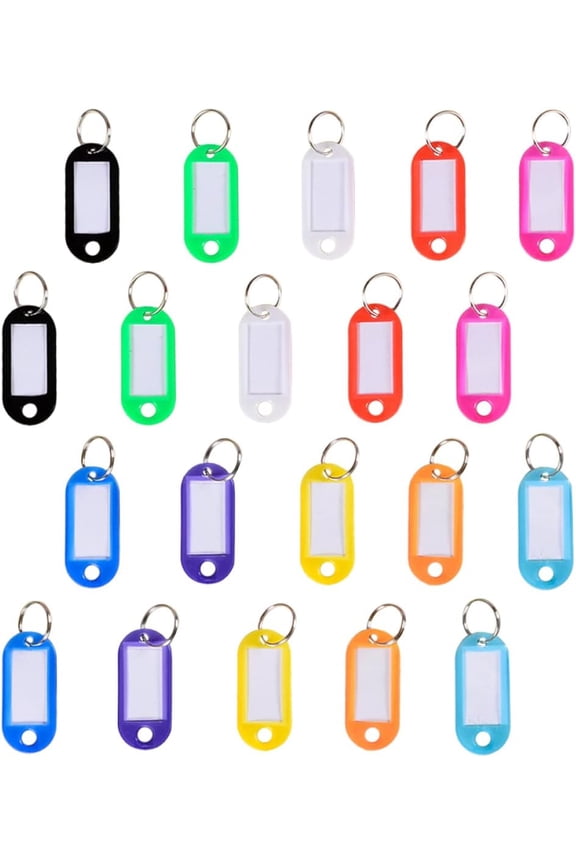 Key Identifiers Tags 50pcs Key Tags with Ring Plastic Portable Key Chain Label Key Ring Labels Key ID Label Key Hanging Tag Key Ring Accessory Key Chain Tags