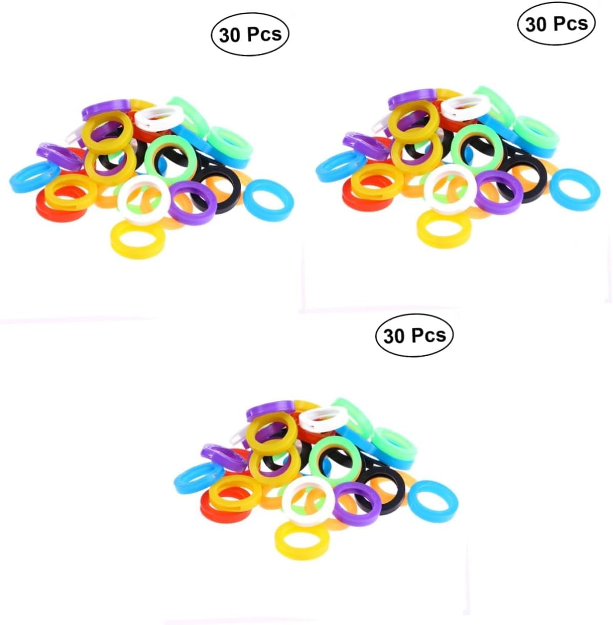 Key Labels 90 pcs Cap Colors Keys Id Identifier Rings CodingColor ...