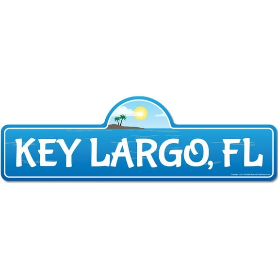 Key Largo FL Florida Beach Street Sign | Indoor/Outdoor | Surfer Ocean Lover Décor For Beach House Garages Living Rooms Bedroom | Signmission Personalized Gift