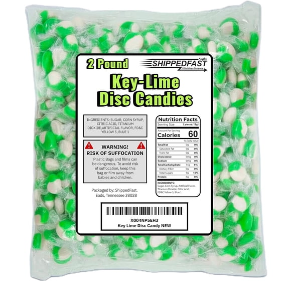 Key Lime Candies. Individually Wrapped Hard Candy (2 Pound Bag)